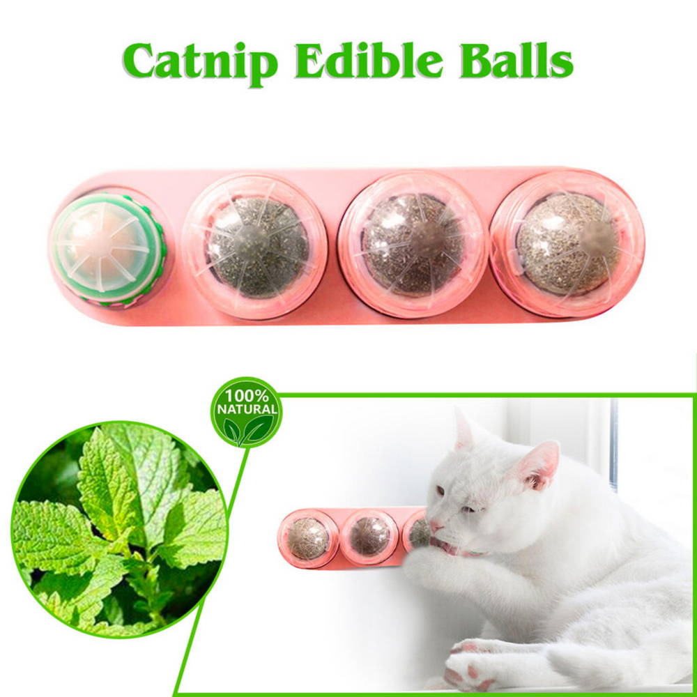 Catnip Treat for Cats, Catnip Edible Natural bolls, Rotatable Licking