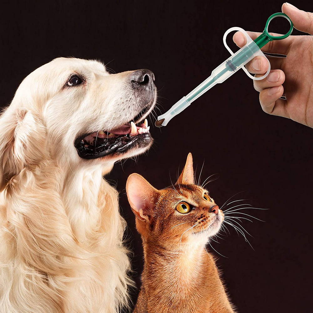 Nuanchu Pet Medicine Feeding Syringe, Pet Tablet Syringe with 2 Tips, 2